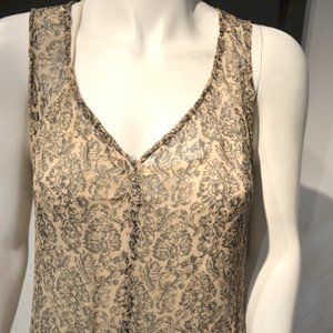 Printed SILK CHIFFON SUMMER MIDI SKIMMER DRESS